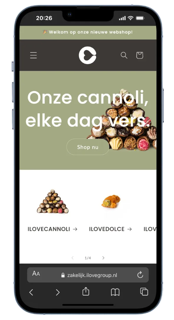 B2B-portal homepage met company accounts, klantspecifieke prijslijsten en zakelijke bestelfunctionaliteit