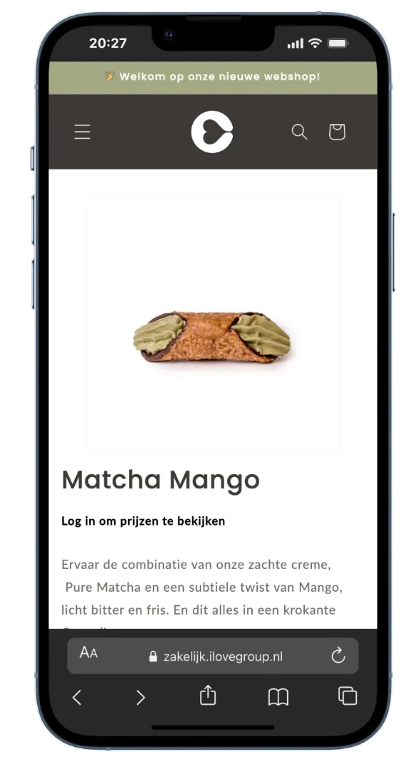 Productpagina met allergenen-iconen via custom metafield voor visueel inzicht in ingrediënten per product