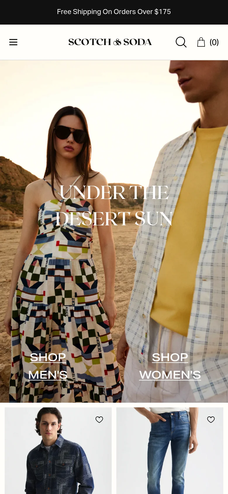 Scotch & Soda Shopify webshop on mobile